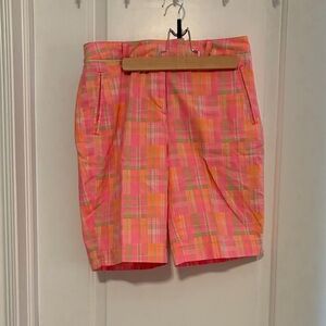 Lady Hagen Pink and Orange Plaid Women's Shorts